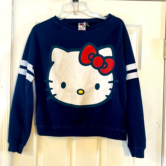 Hello Kitty Vintage crewneck Navy Blue  sweatshirt  woman’s S - Picture 1 of 7